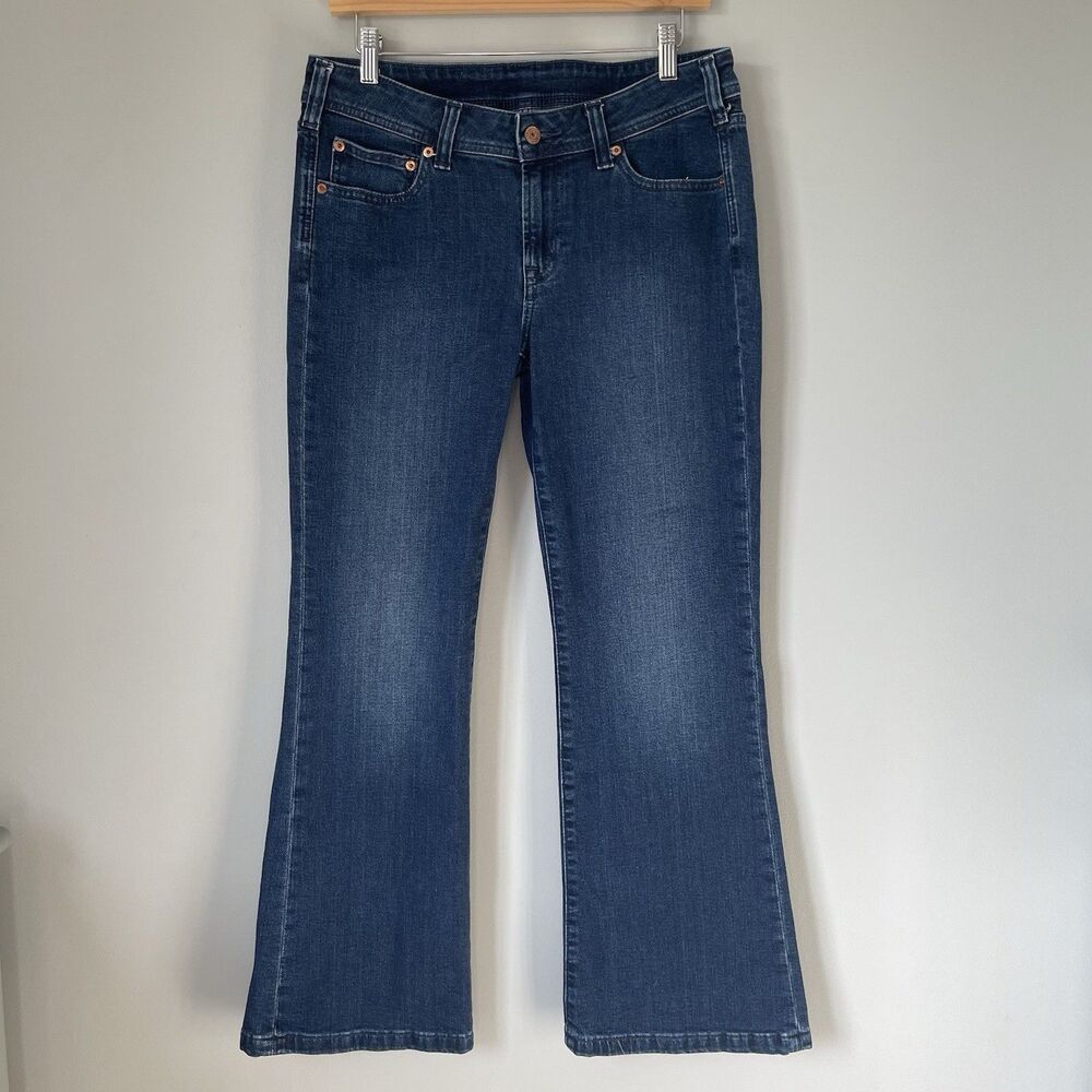 GAP '70s Flare Low Rise Denim Jeans Pants Blue Cotton Women's Size 10 Petite